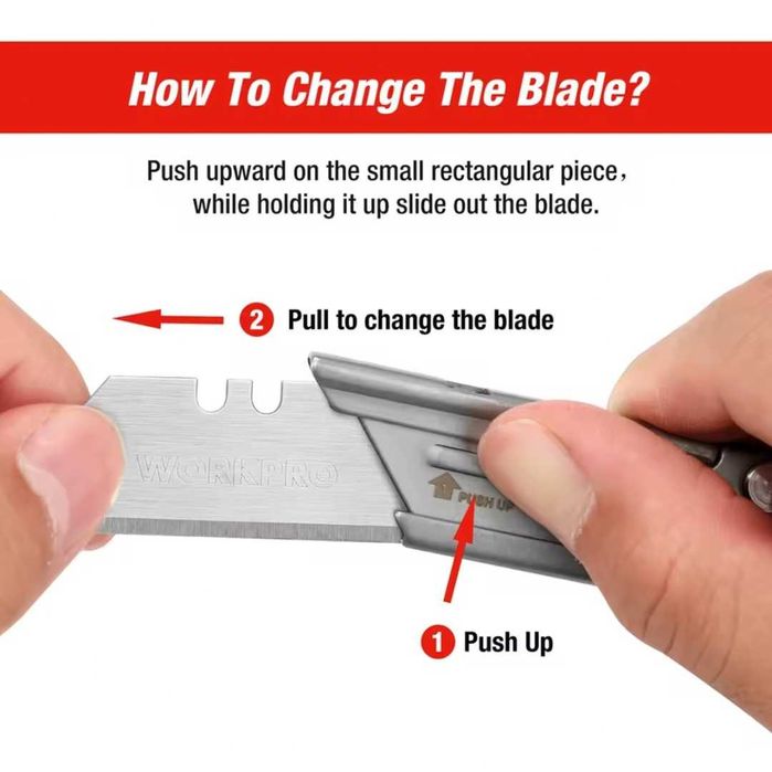 Складаний будівельний ніж трапеція WORKPRO. Швидкознімне лезо | EDC