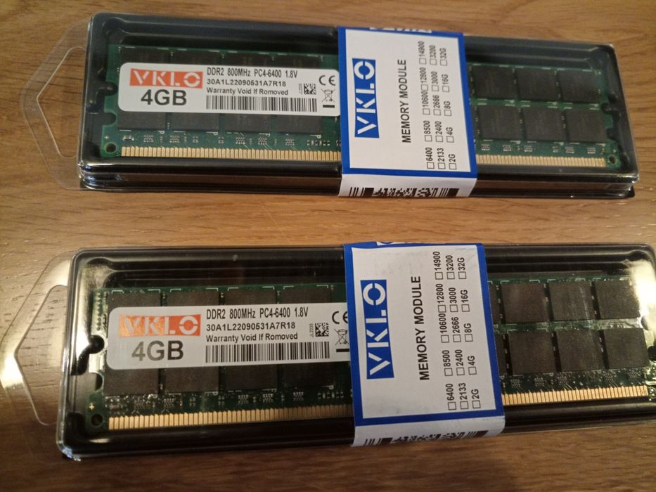 Память DDR2 2шт. по 4G, 800MHz PC-6400