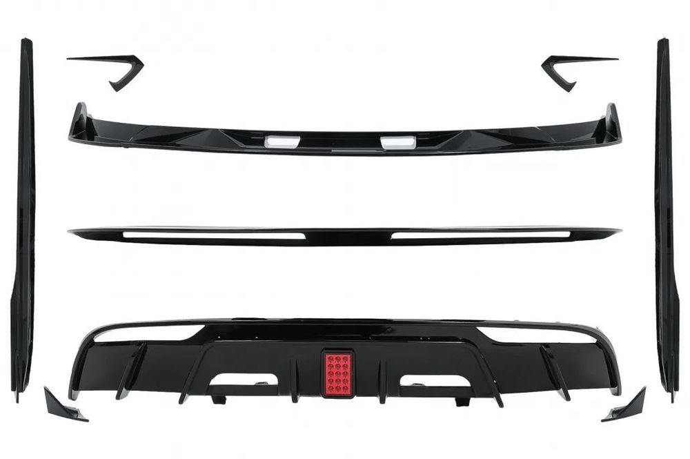 Conjunto Tesla Model 3 Spoiler, Aileron, Laminas e Difusor