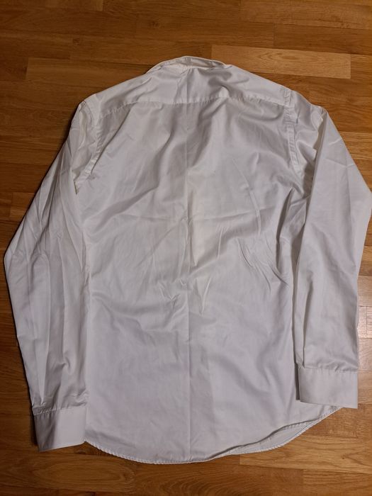 Jedwabna Biała męska koszula