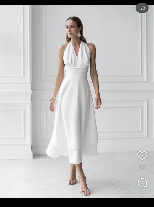 Біла сукня розмір Л (нова)