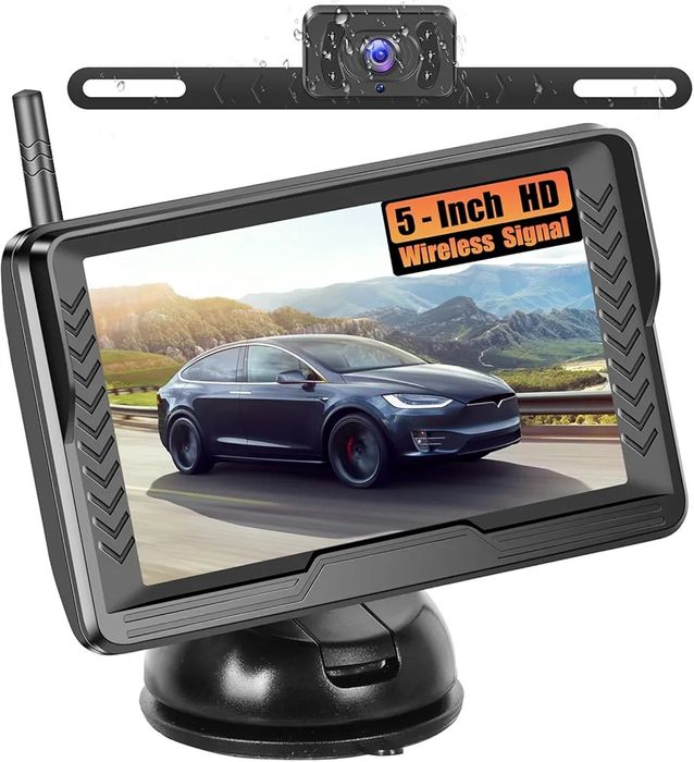 Bezprzewodowa kamera cofania Inefala z 5-calowym monitorem HD IPS,