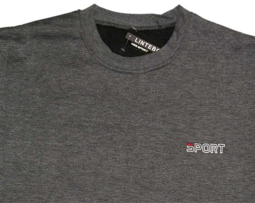 Duża BLUZA MĘSKA dresowa ciepła 7XL szer.156 cm SZARA jasna