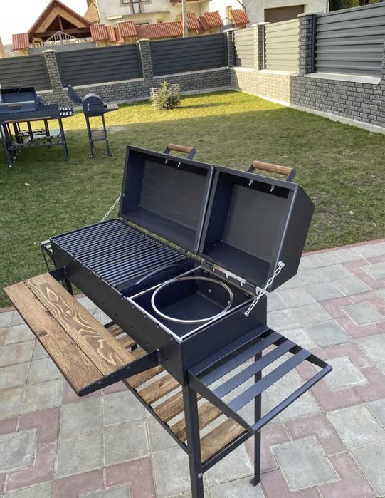 Мангал 3 в 1 метал 5 мм на колесах посилений