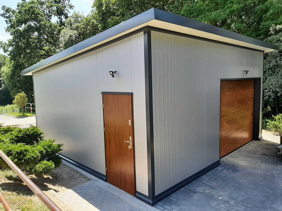 Garaż ocieplany z płyty warstwowej 5,8x 6m Olsztyn