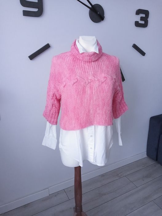 Sweter narzutka z merino rękodzieło