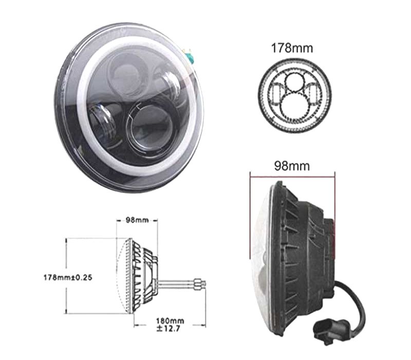 CONUNTO DE FARÓIS PARA JEEP WRANGLER TJ LJ JK 96-18 ANGEL EYES PRETOS