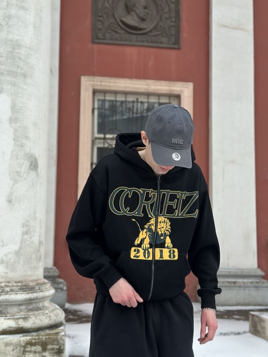 Зип-худи Кортез черная мужская Спортивная кофта Corteiz Худи Кортез