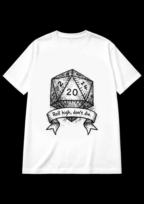 T-shirt de dados de D&D (Dungeons & Dragons)