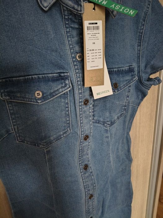 Sukienka jeansowa z krótkim rękawem r XS Noisy May