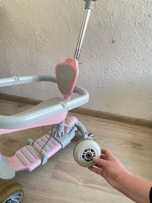 Самокат-трансформер MaxxPro kids дитячий 6в1 рожевий