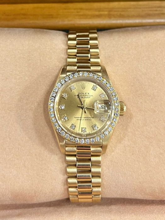 Rolex Lady-Datejust 18K Żółte Złoto Diamentowy Bezel 1989r
