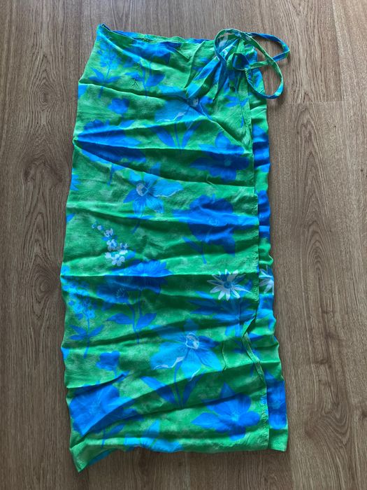 Spódnica pareo wiązana na plażę długa M kwiaty