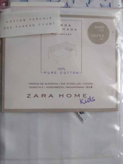 ZARA. Capa de edredão e 2 fronhas para cama de bebe