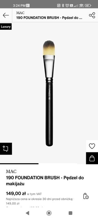 Pędzel do makijażu MAC nr 190 Foundation Brush