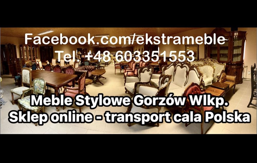 Włoska Stylowa Komoda bufet 205 cm gięte fronty orzech stylowe italy