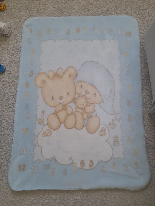 Nowy ciepły przytulny kocyk dla niemowlaka polar misie