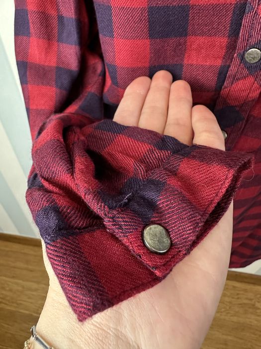 Czerwona koszulowa szmizjerka sukienka z długim rękawem 36/38 Pimkie