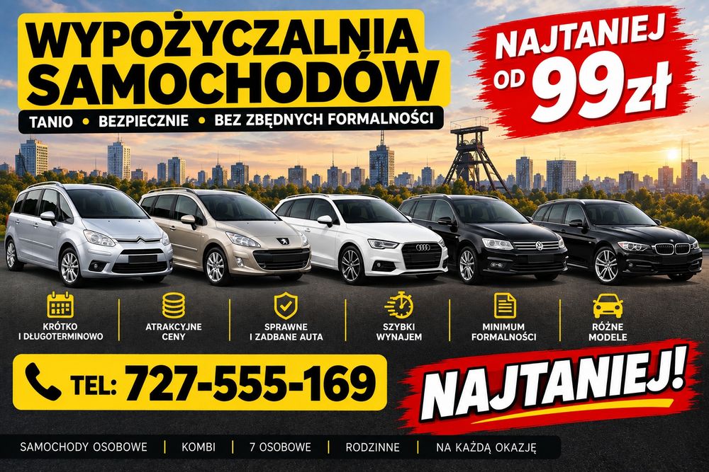 Wynajem Auta Najtaniej  Bez Limitu Km