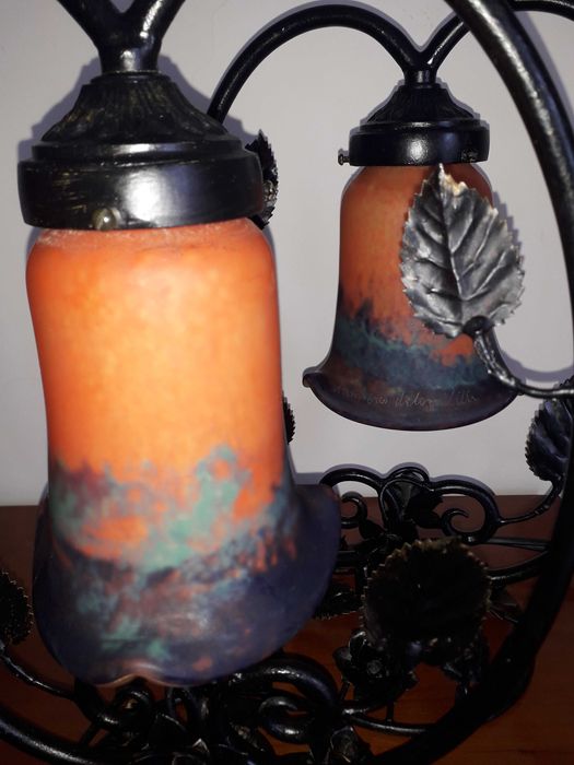 Par de candeeiros antigos Franceses assinados "Lumieres de la ville"