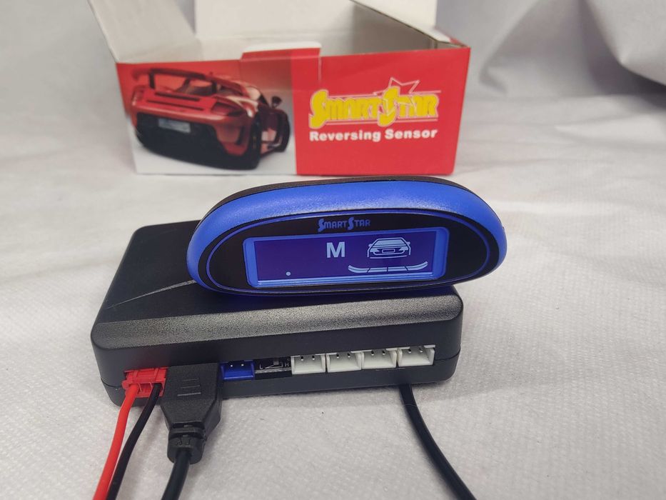Sensores de estacionamento com monitor – Kit completo 4 Sensores Preto