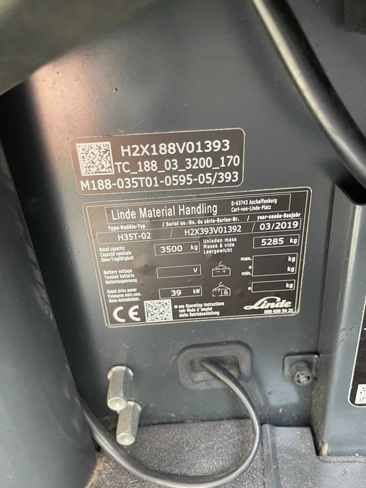 Wózek widłowy Linde H 35 Gaz 2019r