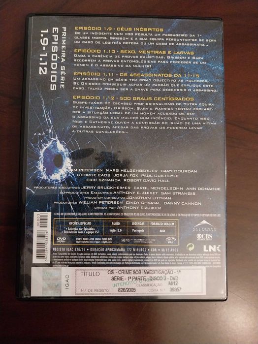 Dvd CSI Las Vegas - Crime sob investigação (T1)