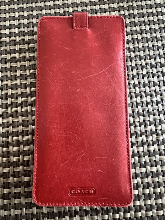 COACH New York Skorzane Etui Futeral na Okulary