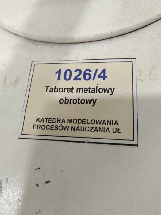 kolekcjonerski Stołek metalowy regulacja wysokości -PRL