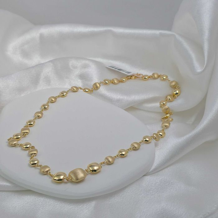 Złota kolia z matowymi elementami pr.585