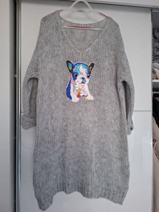 Sweter oversize/sukienka dzianinowa.
