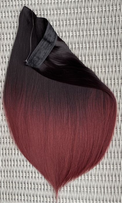 Premium Ultra włosy doczepiane, czarny / mahoń / ombre, 177.