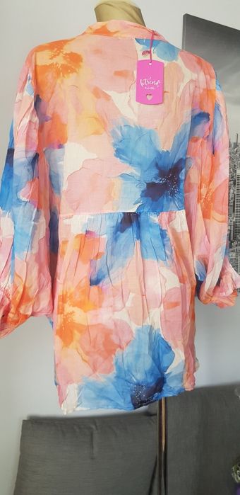 Nowa bawełniana koszula boho w kwiaty r.uniwersalny