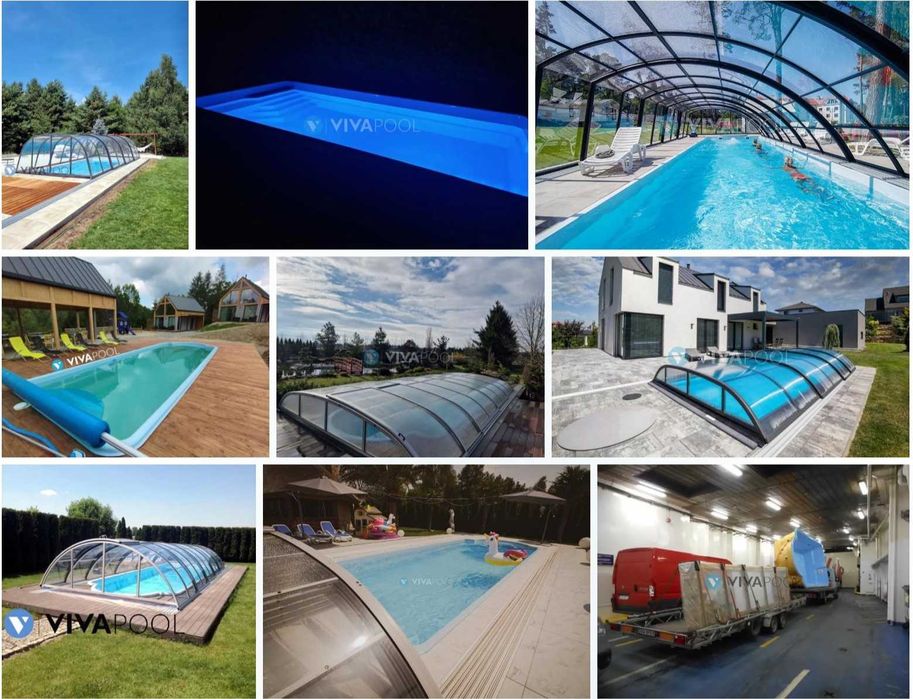 Zadaszenie basenu wysokie CASABLANCA XL 12,83x5,00x2,50 poliwęglan