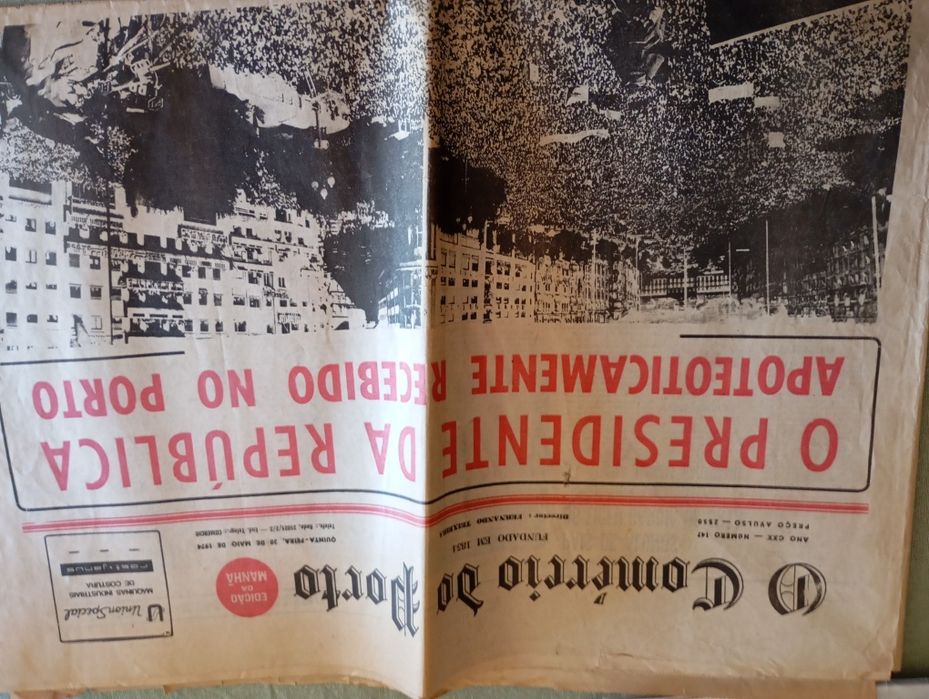 2 exemplares de O Comercio do Porto de 28 e 30 de maio de 1974