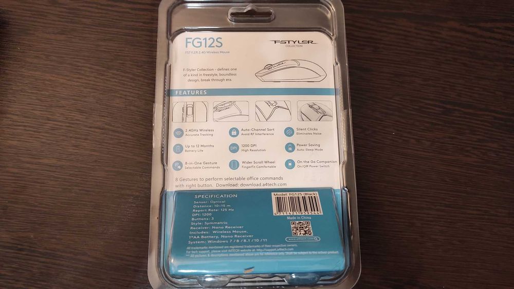 Миша (мышка) бездротова (беспроводная) A4tech Fstyler FG12S