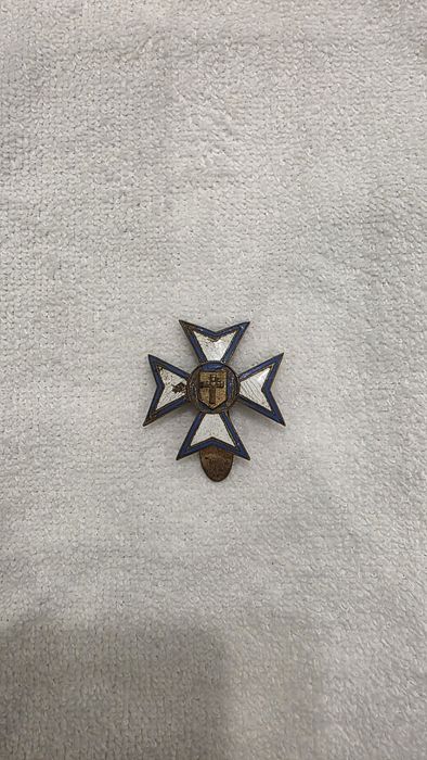 Stara Odznaka Krzyż - J. Paski Lwów - Przedwojenna Emalia - Unikat