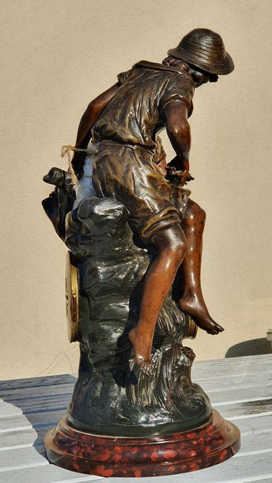 Zegar kominkowy antyk XIXwiek sygnowany August Moreau prezent na święt