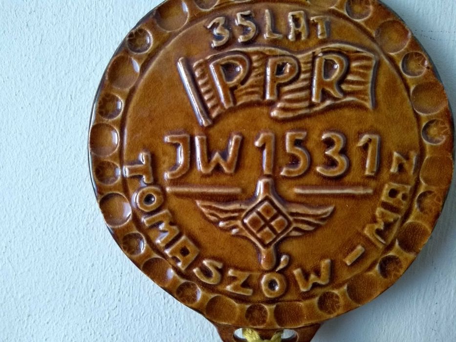 Zawieszka ceramiczna ozdoba rocznicowa 35 PPR. Pamiątka PRL