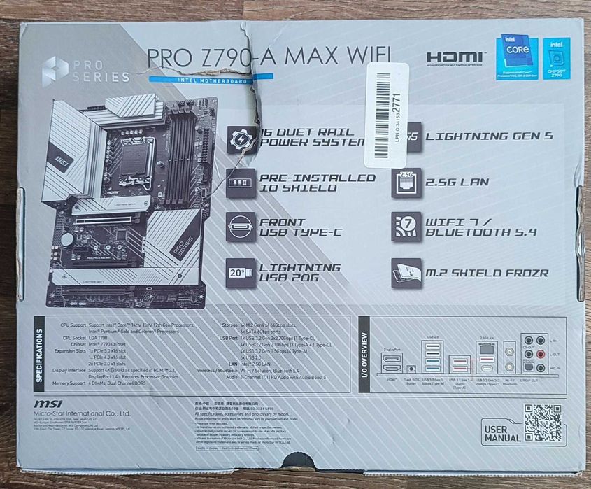 Материнська плата MSI Pro Z790-A MAX WIFI (s1700, Intel Z790, PCI-Ex16)