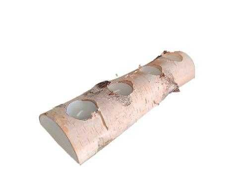 Świecznik na podgrzewacze stojak tealight brzoza boho