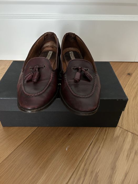 Mokasyny damskie Massimo Dutti burgundowe 37