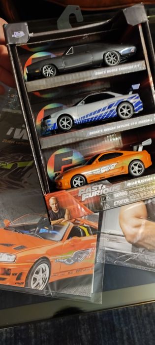 Szybcy i wściekli,Fast & Forious, 3 autka, trójpak