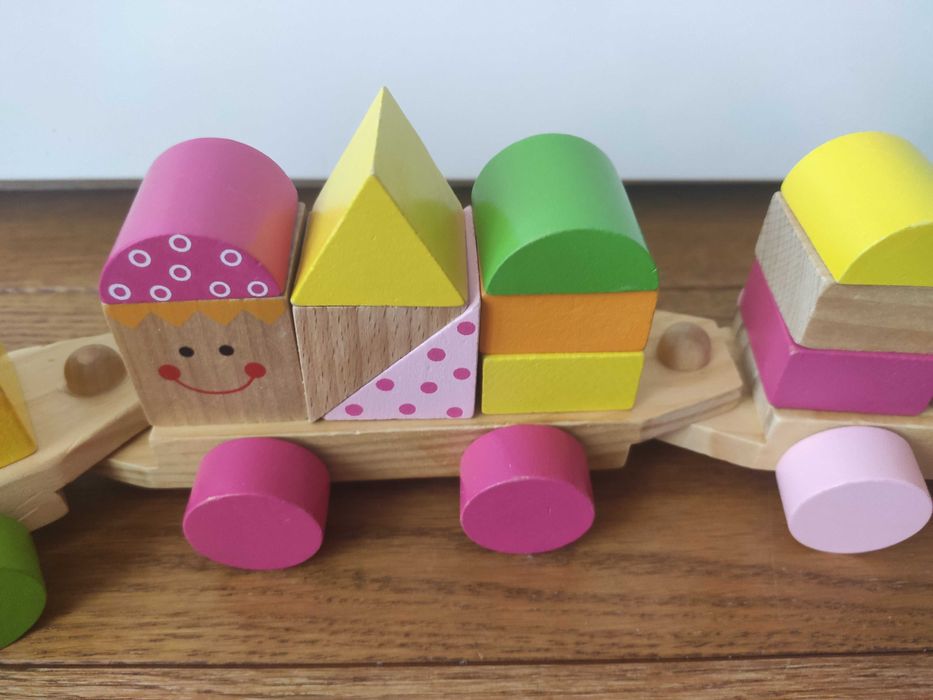 Ciuchcia drewniana, klocki drewniane