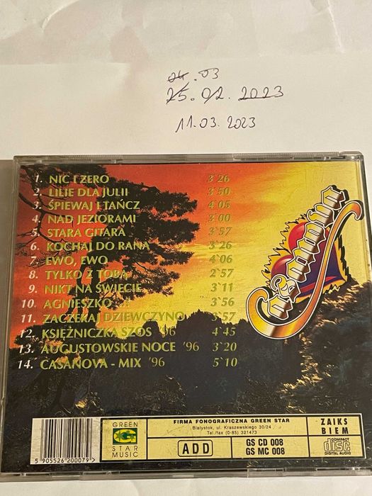 CASANOVA - Kochaj do rana - green star - unikat! - CD