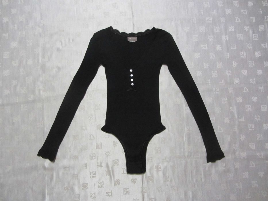 Шовковий боді Jjb Benson чорний комбідрес з мереживом в рубчик р. L-XL