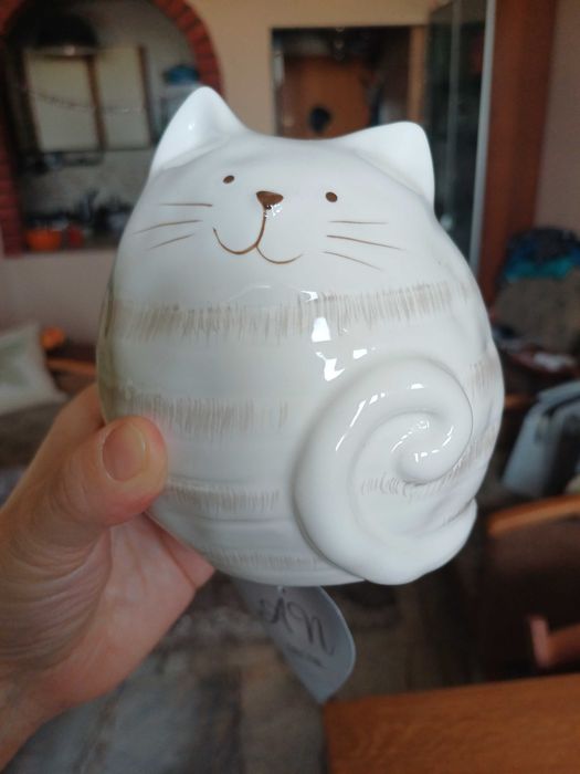 Słodkie kotki dwa ceramika 12 i 10cm