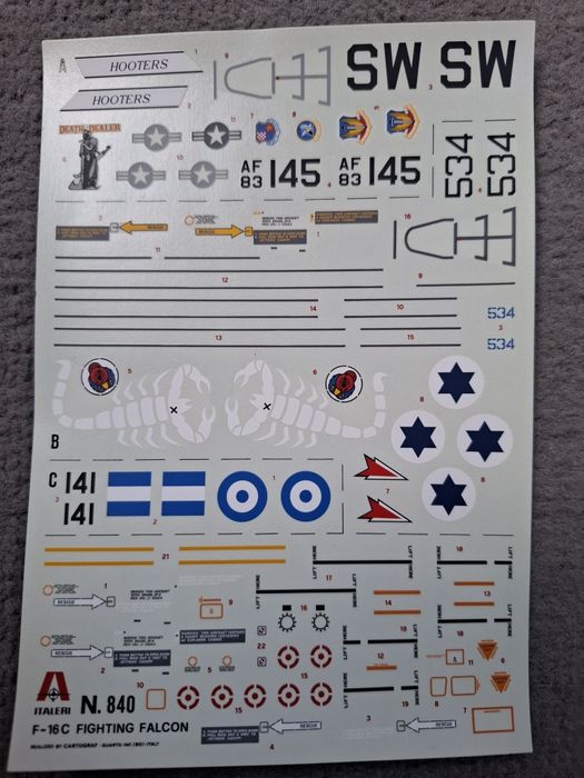Model F-16 italeri skala 1:48
