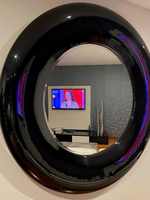 Espelho redondo preto