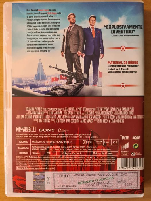 Filme cómico em DVD "Uma Entrevista de Loucos" com James Franco